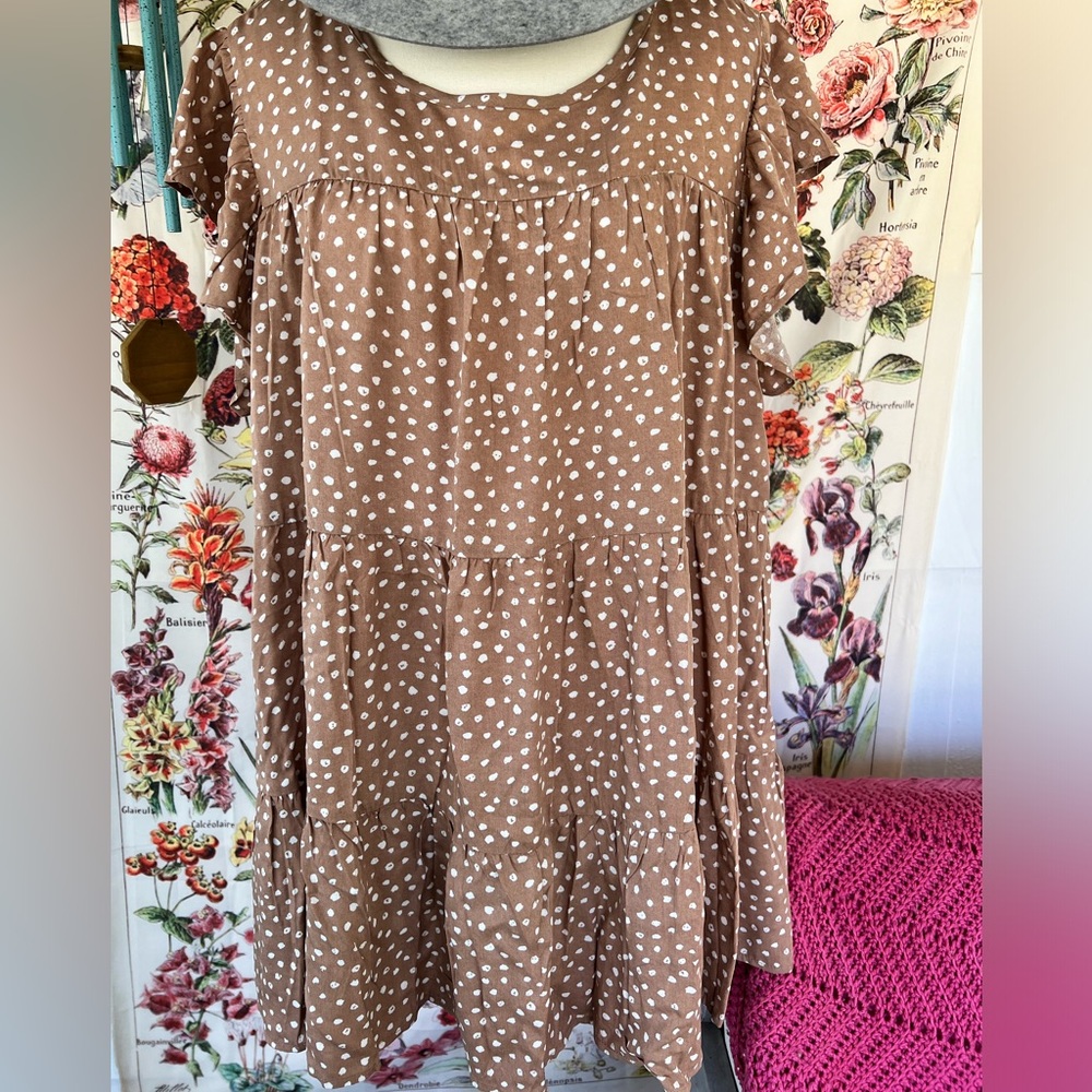 Ditzy Print Top. Us Size 14-16. Flutter Sleeves, … - image 2